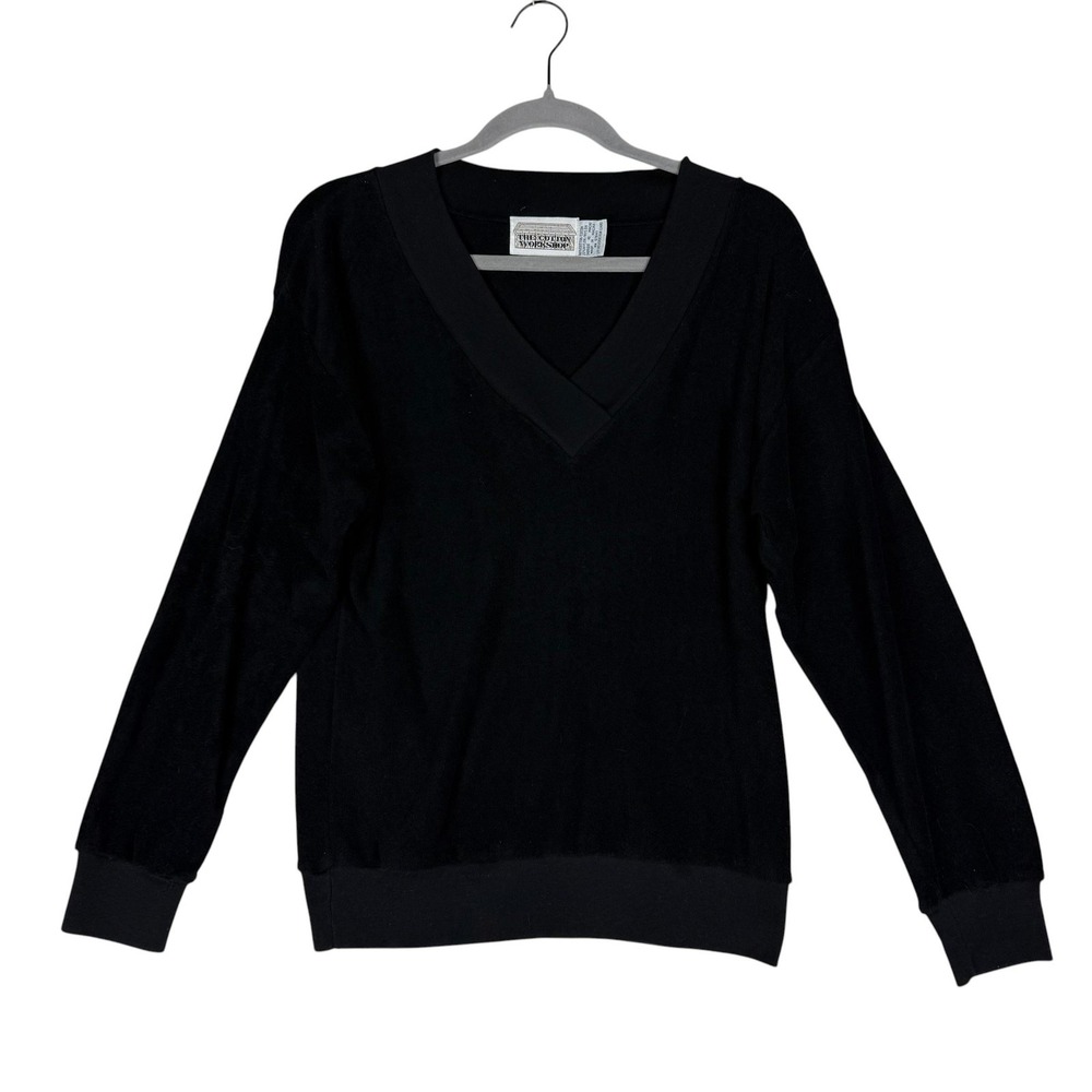 The Cotton Workshop‎ Sweater Womens Medium Black V Neck Long Sleeve Pullover